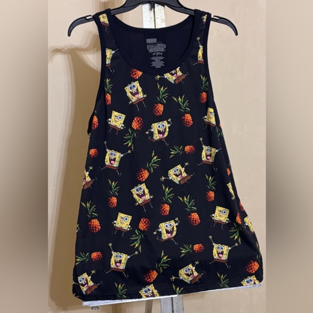 SpongeBob SquarePants Black Tank Top Sz L